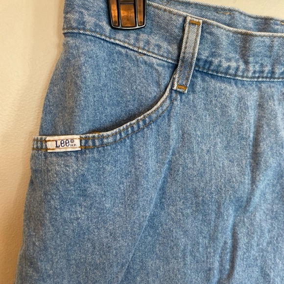 Vintage Lee Denim Skirt Faux Wrap Womens Size 10 - Picture 3 of 7